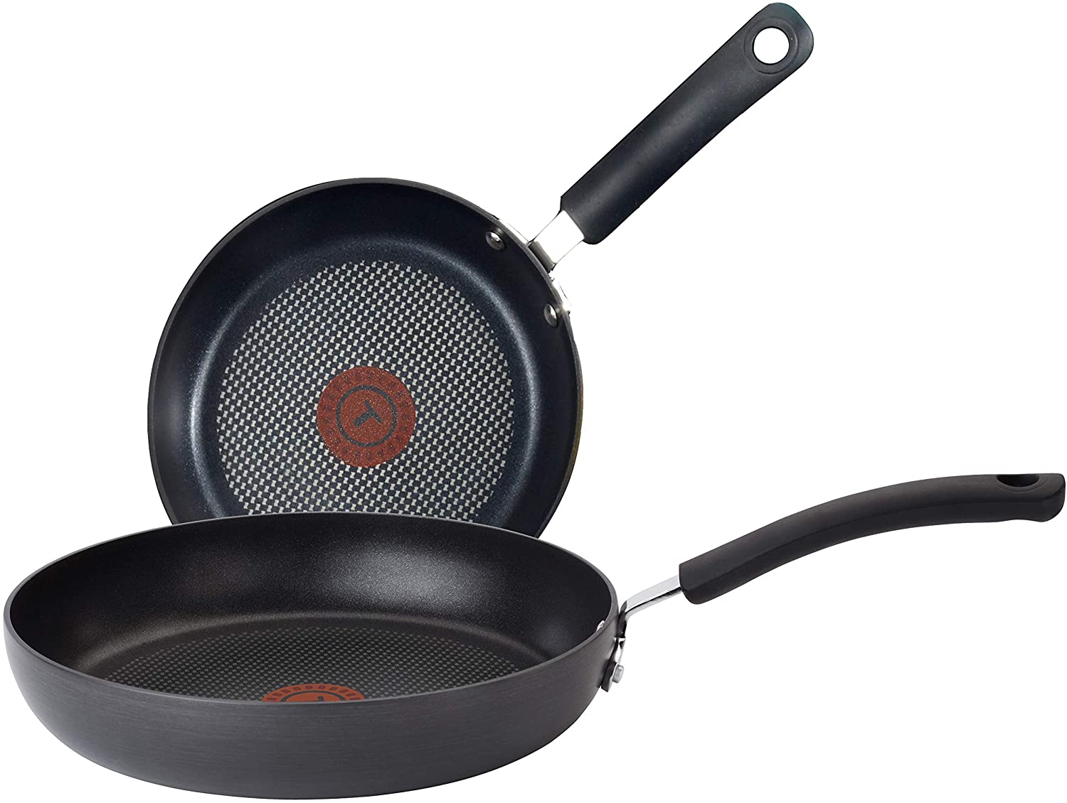 T-fal Ultimate Hard Anodized 2-Piece Scratch Resistant Titanium Nonstick Thermo-Spot PFOA Free 10/12-Inch Cookware Set, Gray, E765S274